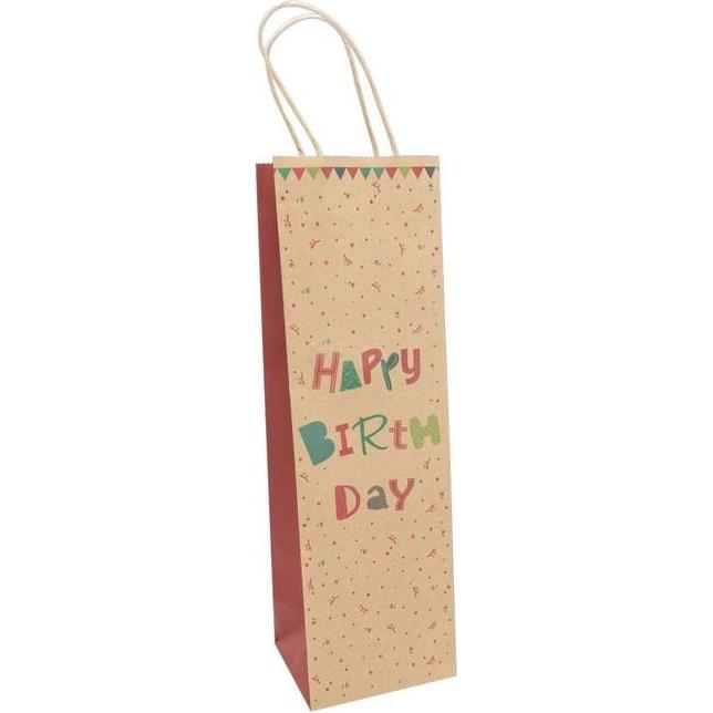 Thumbnail - Idena, Geschenkverpackung, Flaschentasche B-Day 12x10x39cm FSC-Mix (Geschenktüte)