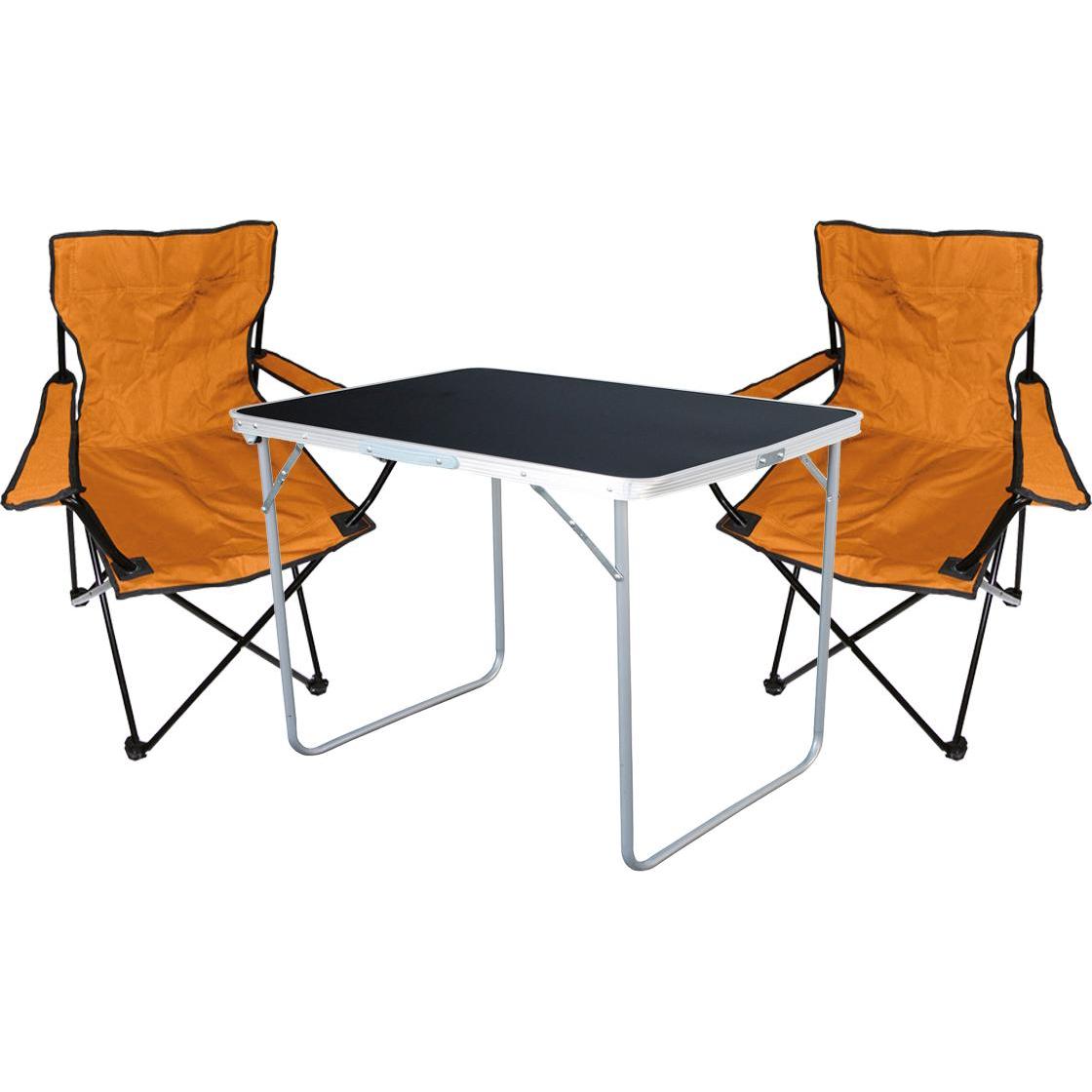 Thumbnail - Mojawo, Gartentisch + Balkontisch, 3-tlg Camping Set Gartenmöbel Campingtisch 2x Campingstuhl Klappstuhl (70 cm)