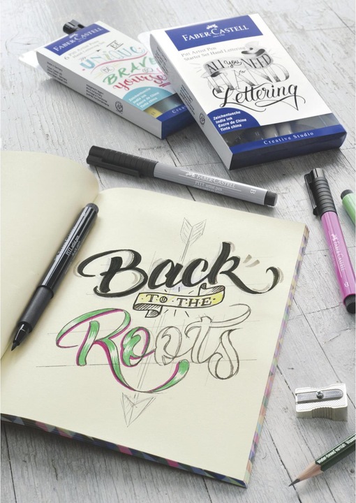 Produktbild Faber-Castell Pitt Artist Pen Handlettering (Schwarz, Grau, 9 x)