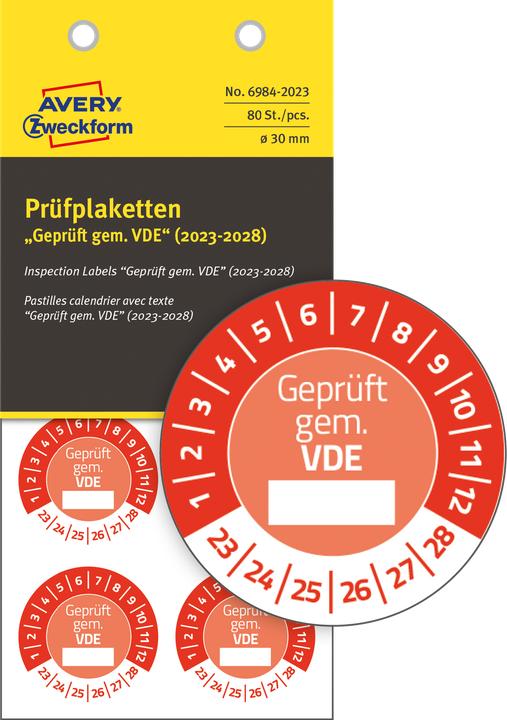 Produktbild Avery Prüfplaketten
