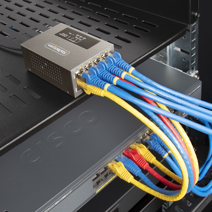Produktbild StarTech COM 4-Port Multi-Gigabit PoE++ Injector 5/2.5G Ethernet NBASE-T PoE/PoE+/PoE++ 802.3af/802. (802.3bt (PoE++), 802.3af (PoE), 802.3at (PoE+), 160 W)