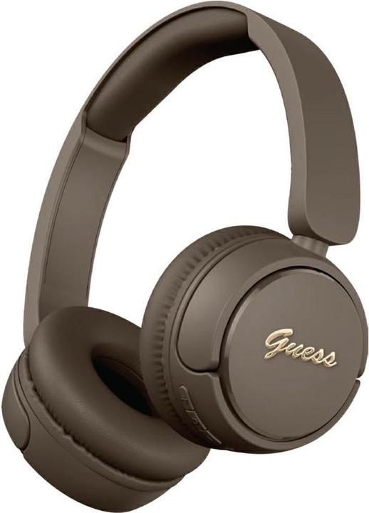 Actual product image Guess Headphones Bluetooth 5.3 Metal Logo Script brown (30 h, Wireless)