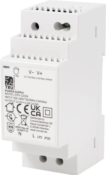Tru Components DPH-12024 Hutschienen-Netzteil (DIN-Rail) 12 V/DC 2 A 24 W Anzah