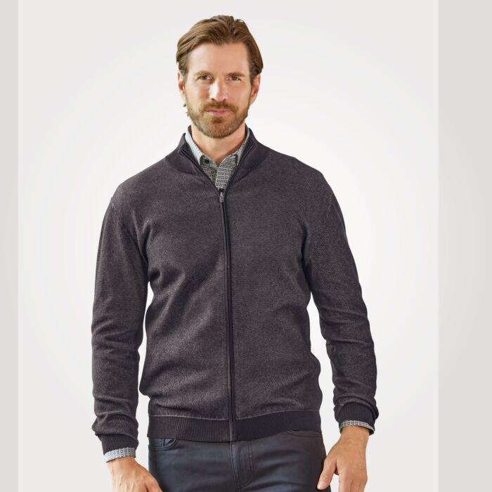 Image du produit Artime Cardigan avec structure gaufrée et fermeture éclair (M)