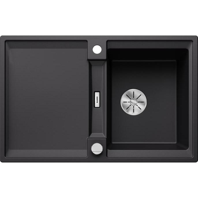 Blanco, Spülbecken, ADIRA 45 S SILGRANIT schwarz Einbauart: Einbau von Oben reversibel mit Ablauffernbedi (Einbauspüle, ...