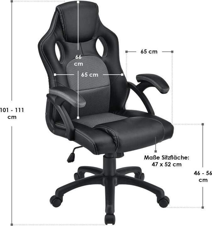 Image du produit Juskys Chaise de bureau Racing Montreal