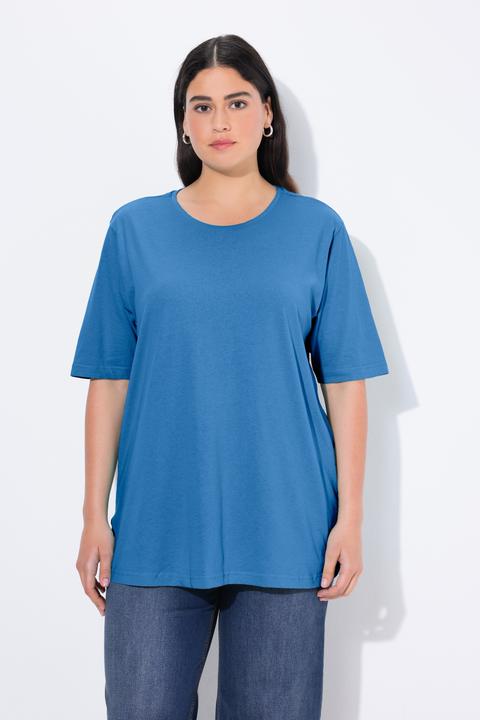 Actual product image Ulla Popken Basic Round Neck Short Sleeve Relaxed Fit Tee (68)