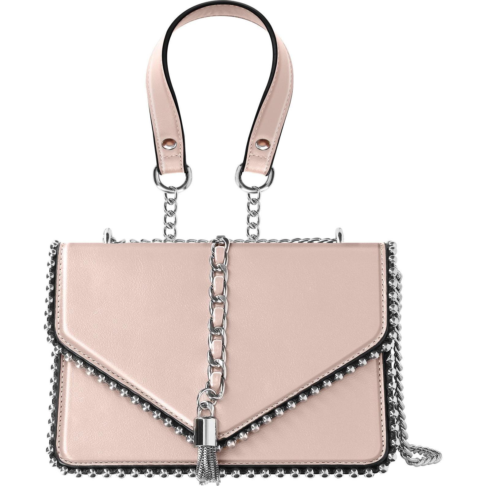 Gallantry, Handtasche, Trendy Handtasche mit Henkel aus Metallkette, Rosa
