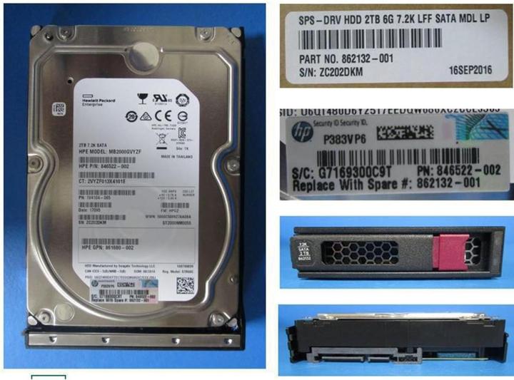 Immagine prodotto HPE Disco rigido SATA da 2TB 6Gb/s (2 TB, 3.5")