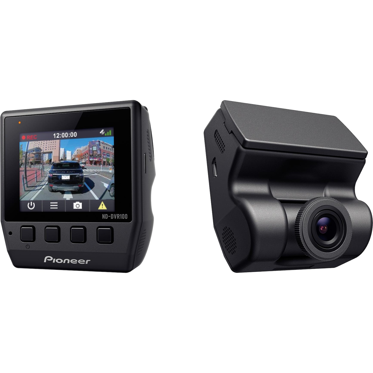 Pioneer ND-DVR100 (GPS-Empfänger, Beschleunigungssensor, Akku, Full HD), Dashcam, Schwarz