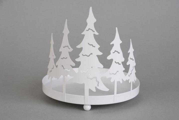 Produktbild Tablett m.Tannenwald weiss 22x22.5cm (1)