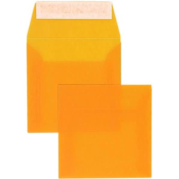 Blanke, Briefumschlag, Briefumschläge Offset transparent 220x220mm 100g/qm HK VE=100 St. intensivorange (100 x)