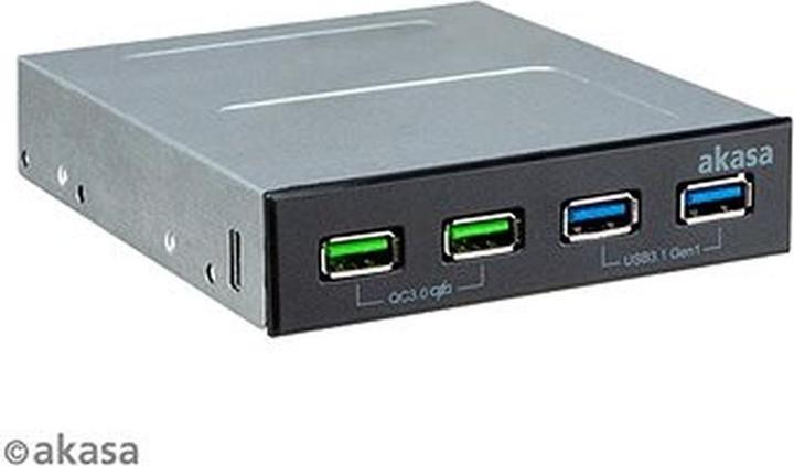 Produktbild Akasa USB 3.1 Gen2 und Quick Charge Panel 5,25 Zoll