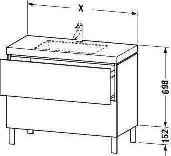 Actual product image Duravit Vanity unit L-CUBE m WT Vero Air 698x800x480mm 1 HL linen (480 mm, 800 mm)