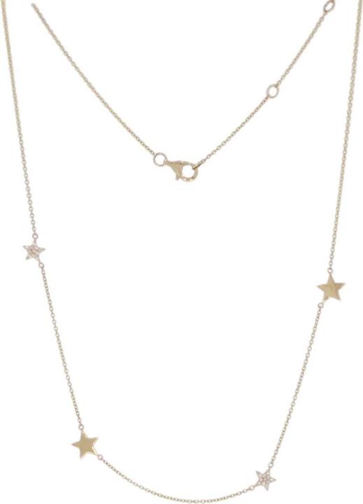 Image du produit Xen Collier étoiles avec 22 diamants 0.09 ct. 585 or jaune (585 Or jaune, 45.5 cm)