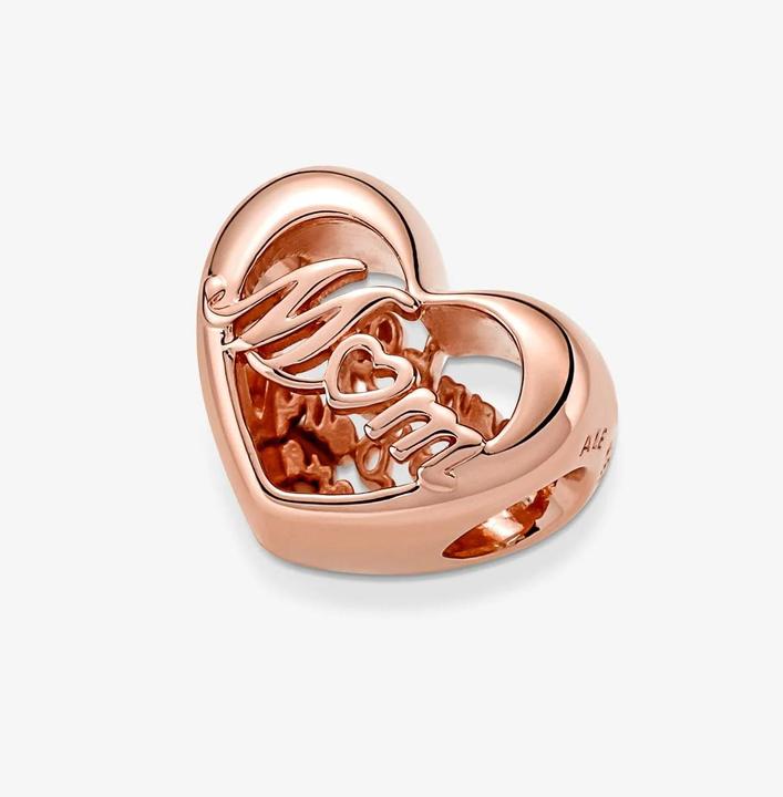 Image du produit Pandora Charm coeur Thank You Mum (Métal, plaqué or rose)