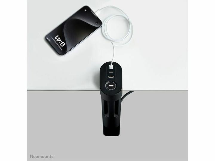 Produktbild Neomounts Tischsteckdose mit Klemme 3-fach/230V/USB-A/2xUSB-C/schwarz (Tisch)