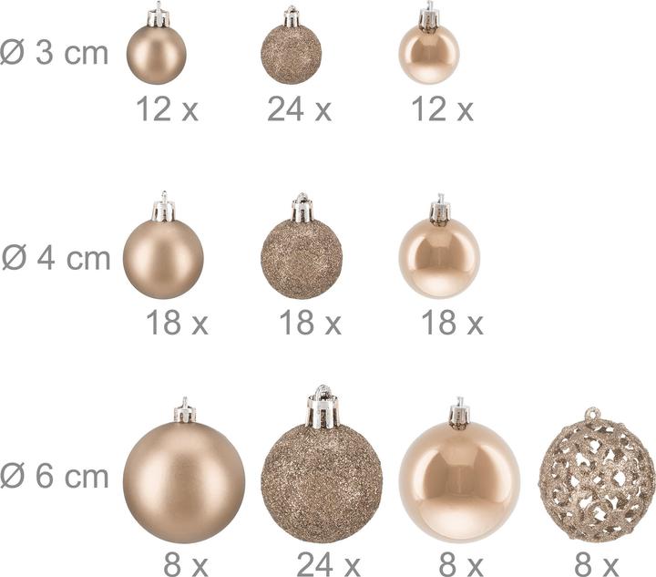 Productafbeelding Relaxdays 150-tlg. Weihnachtskugeln-Set (150 -Part)