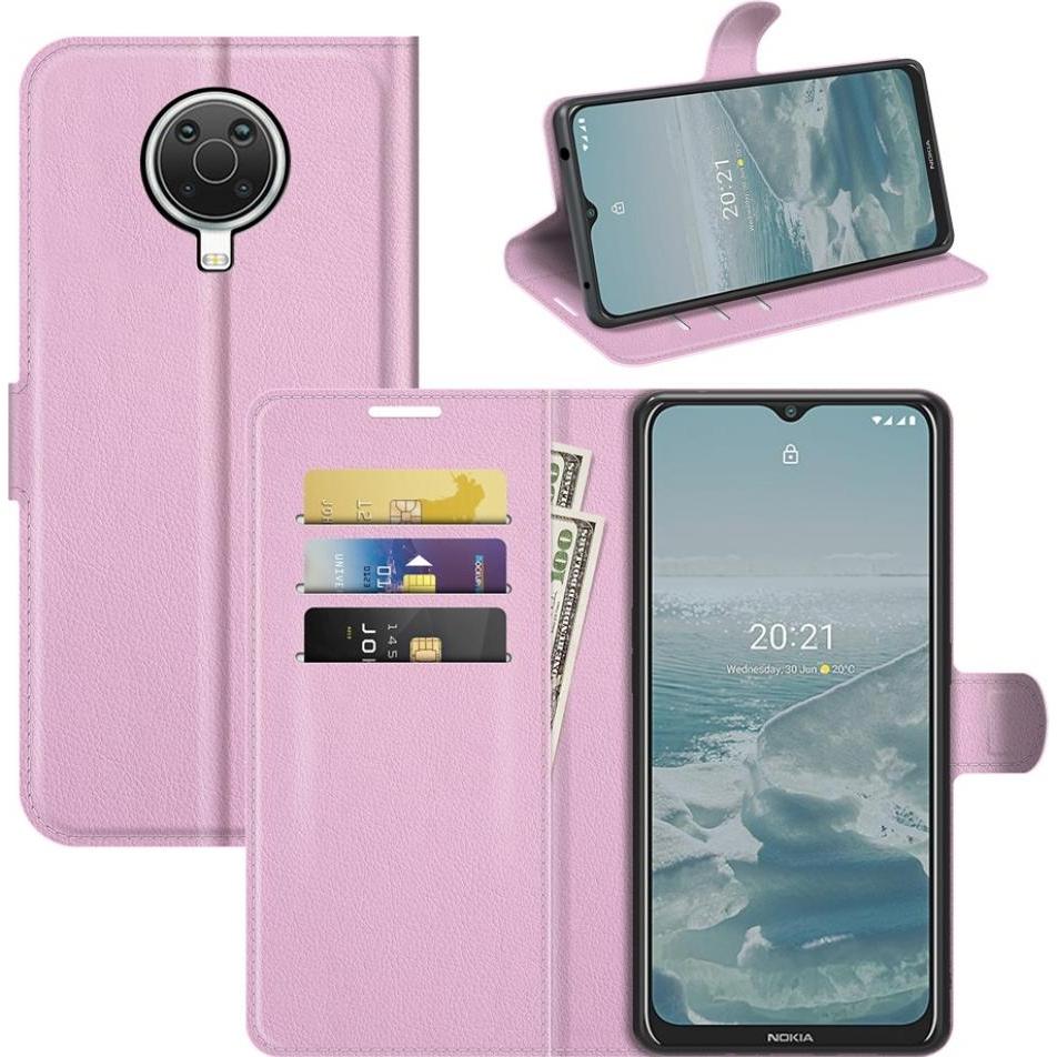 Screenguard Nokia G10 Leather Guard Lederhülle (Nokia G10), Smartphone Hülle, Rosa