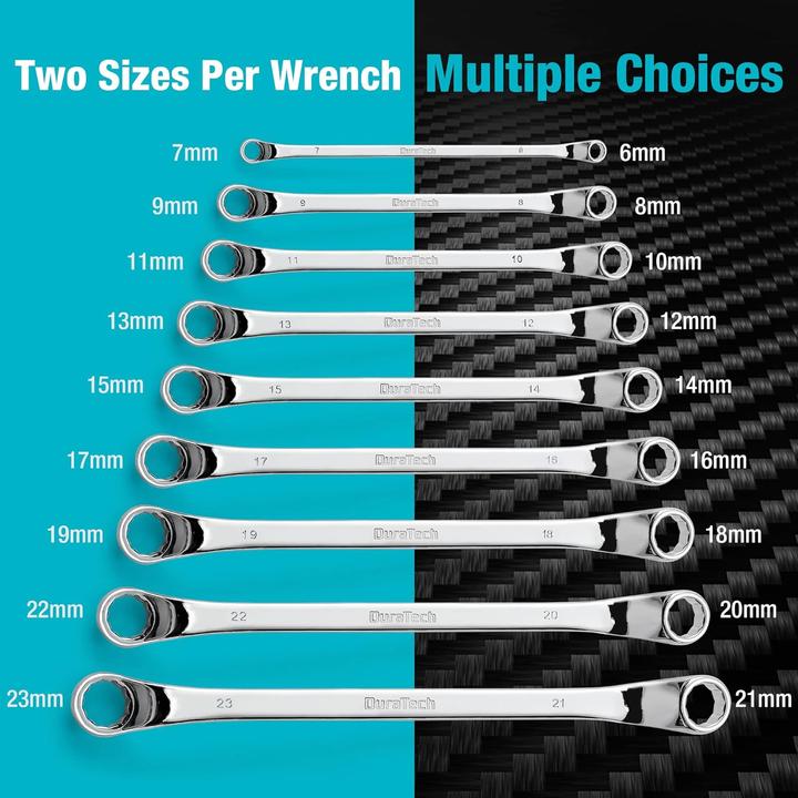 Produktbild Duratech Doppel-Ringschlüssel-Satz (6 mm, 12 mm, 14 mm, 22 mm, 16 mm, 23 mm, 10  mm, 21 mm, 18 mm, 7 mm, 17 mm, 11 mm, 15 mm, 8 mm, 9 mm, 13 mm, 20 mm)
