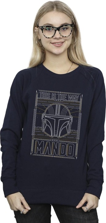 Actual product image Star Wars Womens/Ladies The Mandalorian The Way Outline Helm Sweatshirt (XXL)