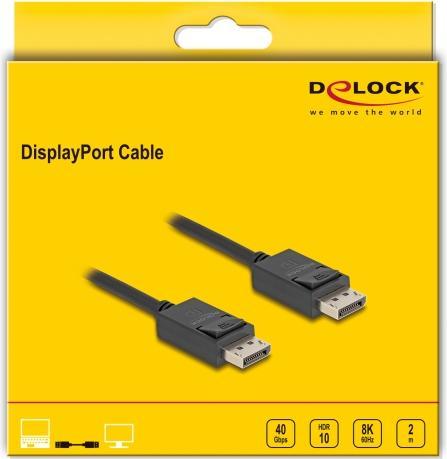 Image du produit Delock Câble DisplayPort 8K 60 Hz 40 Gbps 2 m (2 m)