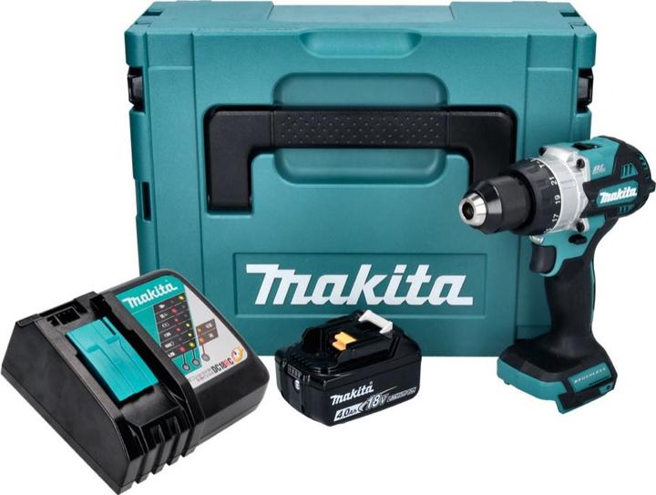 Productafbeelding Makita DHP 486 RM1J Accu-slagboormachine 18 V 130 Nm Borstelloos + 1x accu 4.0 Ah + lader + ma