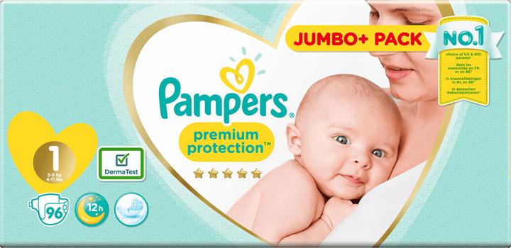 Actual product image Pampers Premium Protection (Size 1, Half month box, 96 Piece)