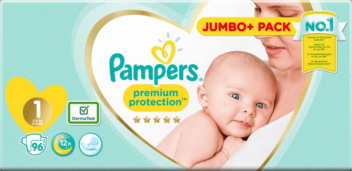 Produktbild Pampers Premium Protection (Gr. 1, Halbmonatsbox, 96 Stück)
