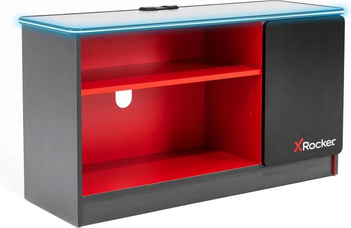 Actual product image X Rocker Carbon-Tek gaming TV board with LED lighting - grey/red