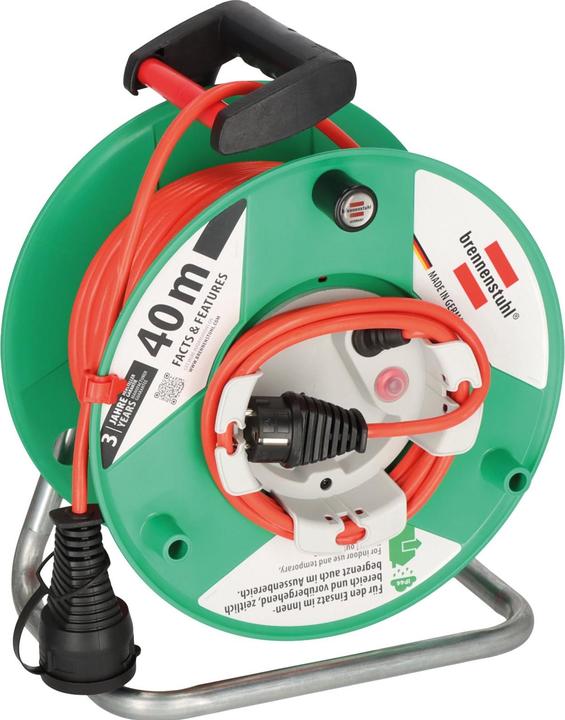 Image du produit Brennenstuhl 1098560001 Rallonge 38 m 1 sorties AC Outdoor Vert (38 m, 1.50 mm²² mm)