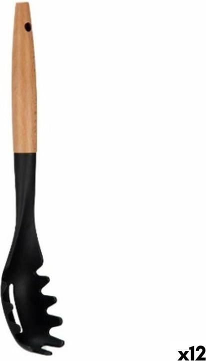 Immagine prodotto Kinvara Spaghettilöffel Schwarz natürlich Holz 6 x 33,5 x 6 cm (12 Stück)