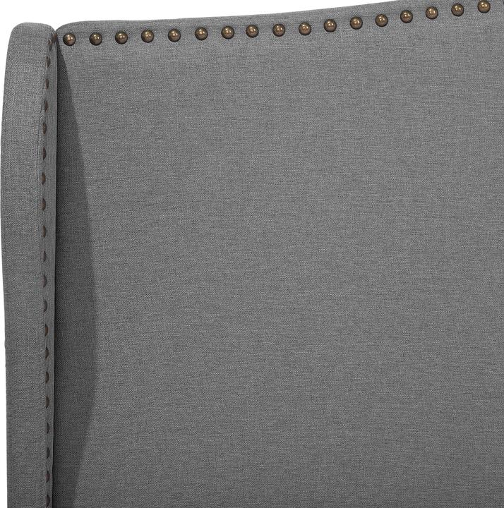 Actual product image Beliani Upholstered bed linen-look grey slatted frame 180 x 200 cm COLMAR (180 x 200 cm)
