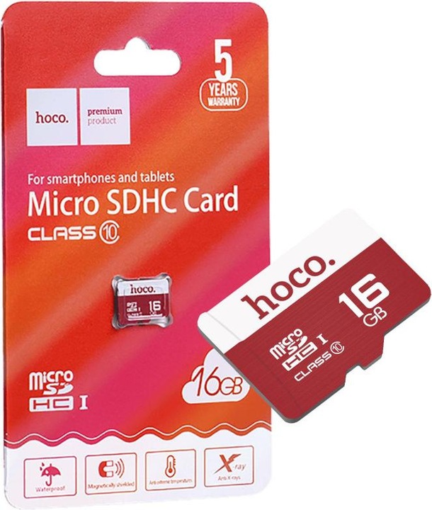 Hoco Cartes mémoire carte mémoire microSD 16GB classe 10 (16 Go, microSDHC, U1)