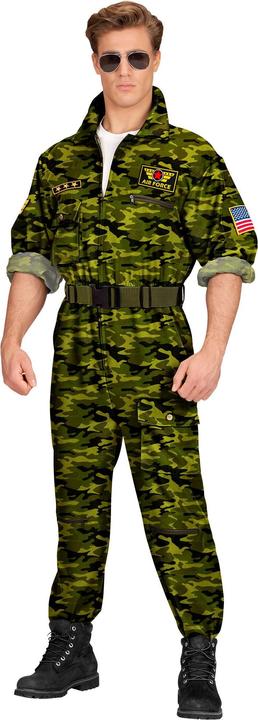 Actual product image Widmann Top Gun fighter pilot jumpsuit camouflage (L, M, S, XL)