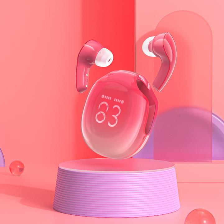 Actual product image Acefast Earphones TWS T9, Bluetooth 5.3, IPX4 (pomelo red) (ANC, 6.50 h, Wireless)