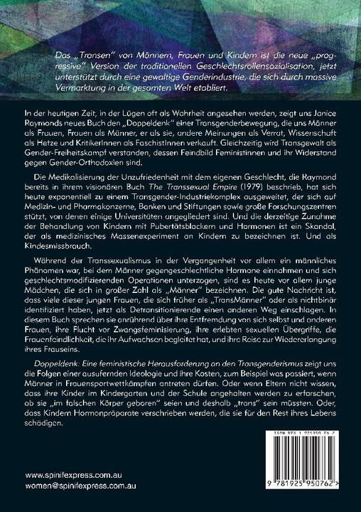 Actual product image Doppeldenk (German, Janice G. Raymond, 2023)