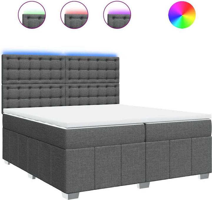 Produktbild vidaXL Bo x springbett mit Matratze 200 x 200 cm Stoff (200 x 200 cm)