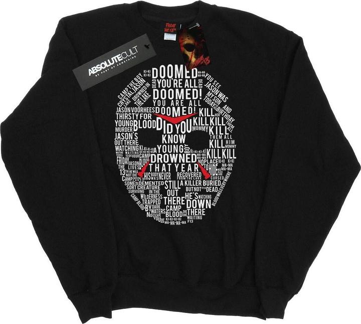 Actual product image Absolute Cult Mens Jason Text Mask Sweatshirt (3XL)