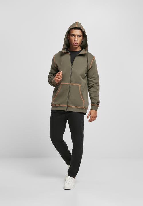 Produktbild Urban Classics Organic Contrast Flatlock Stitched Zip Hoody (S)