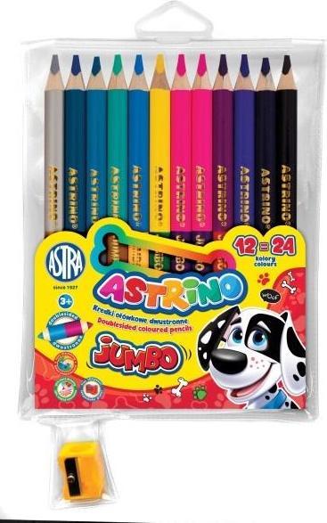 Produktbild Astra MUĖ Bleistifte Astrina Rund Jumbo 12 = 24 Farben mit Holz + Temperament MUĖ (12x)