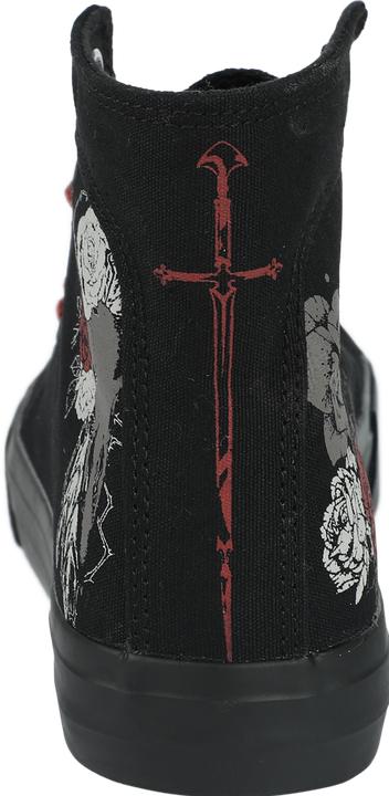 Image du produit Black Premium Sneaker With Rose and Skull Print (37)