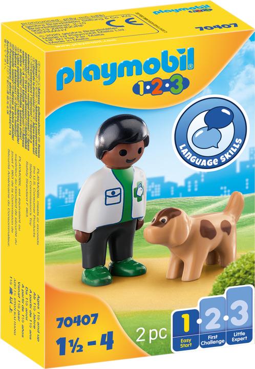 Actual product image Playmobil Veterinarian with dog (70407, Playmobil 1.2.3)