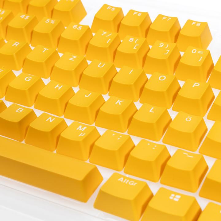 Actual product image Ducky PBT Double-Shot Keycap Set Yellow