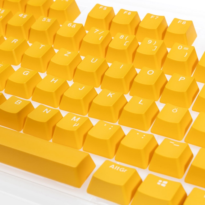 Actual product image Ducky PBT Double-Shot Keycap Set Yellow