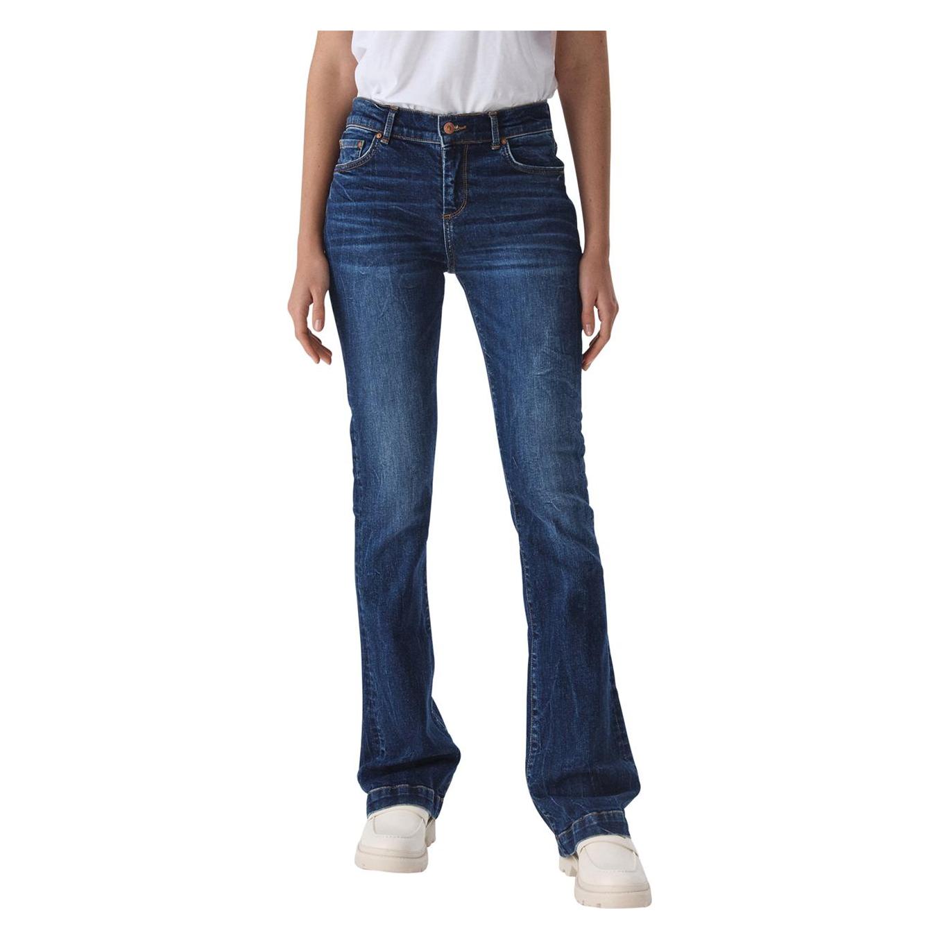 Ltb Jeans, Vrouwen, Jeans, Fallon Dames Flared Jean - Donkerblauw - Morna Undamaged Wash, Blauw, (W28/L30)