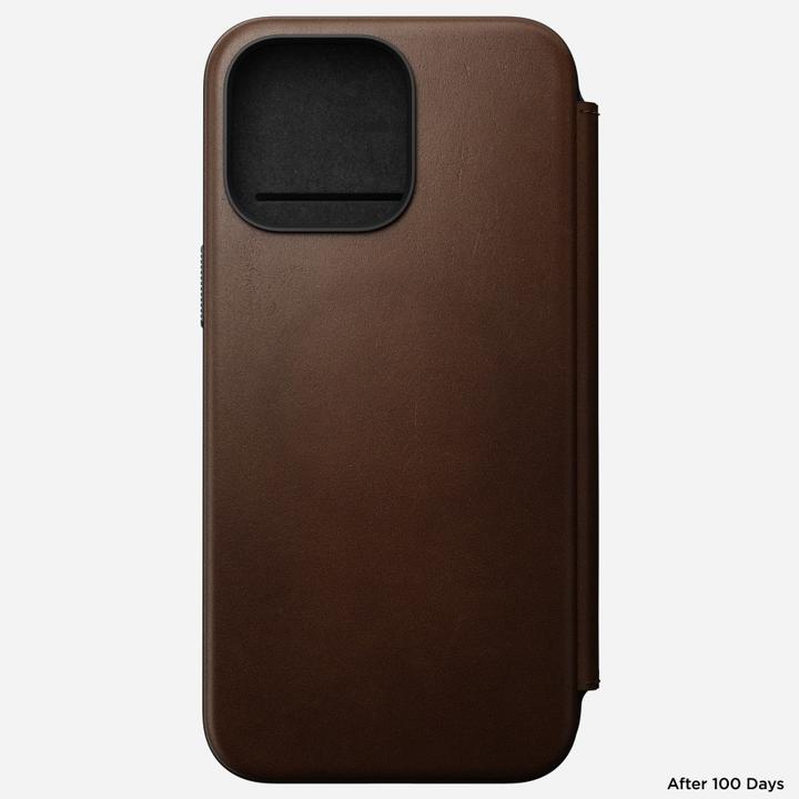 Produktbild Nomad Book Cover Modern Leather Folio iPhone 15 Pro Max Braun (Apple iPhone 15 Pro Max)
