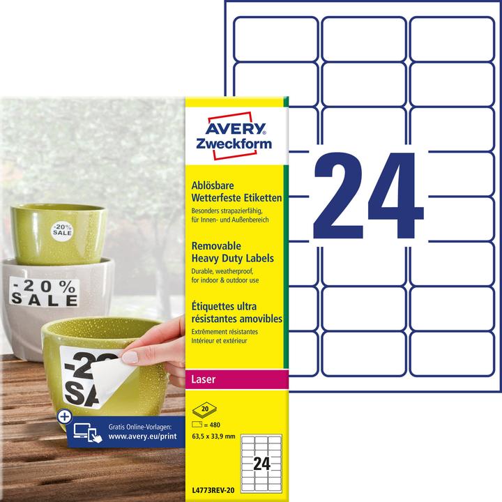 Actual product image Avery Weatherproof labels