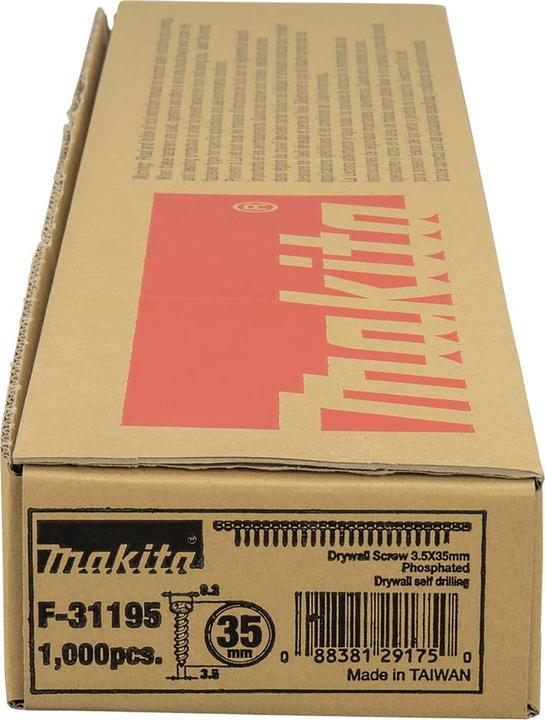 Actual product image Makita Drywall Screwdriver TEKS 3,5x35mm (1000 Screws per piece)