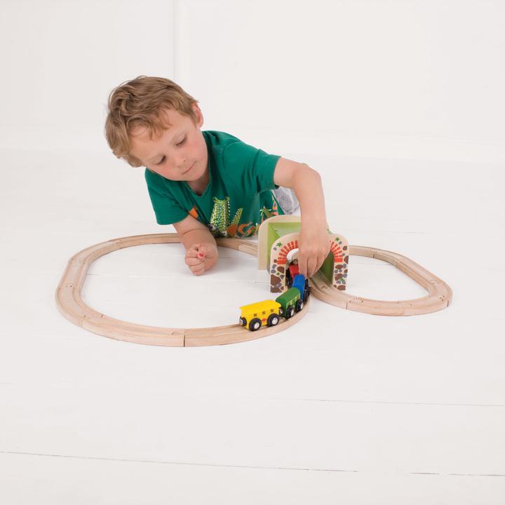 Actual product image Bigjigs Wooden Rail Double Track Tunnel